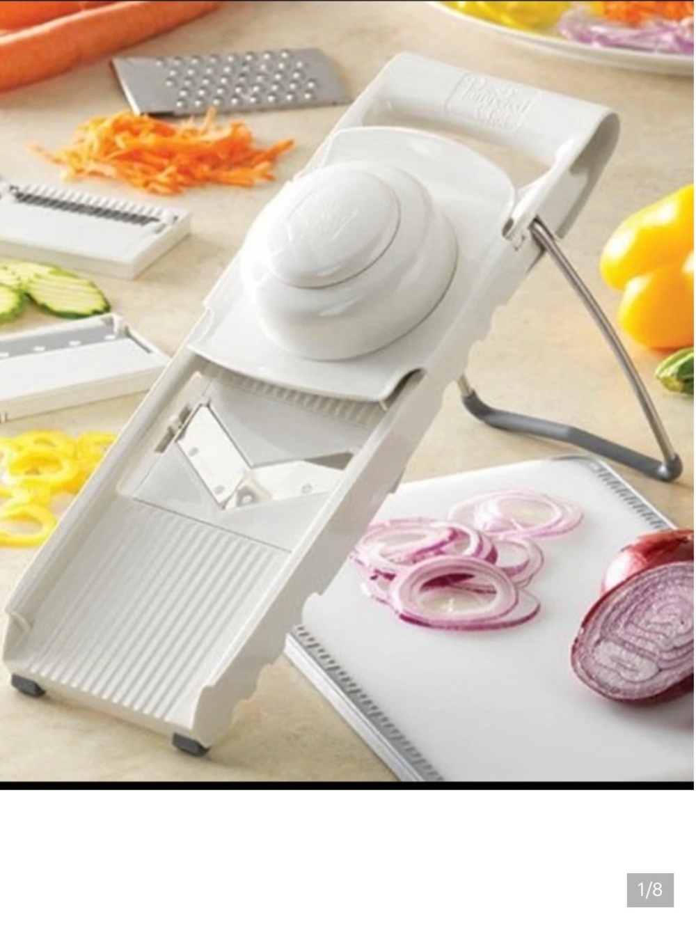 Pampered Chef Ultimate Mandoline #1109 Grater Slicer 4 Blades With Original Box